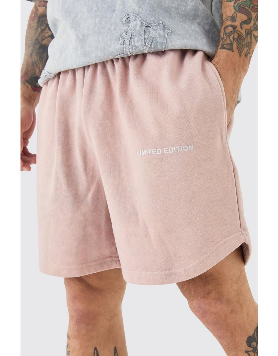 Relaxed Volley Fit Acid Washed Shorts - pink - 2