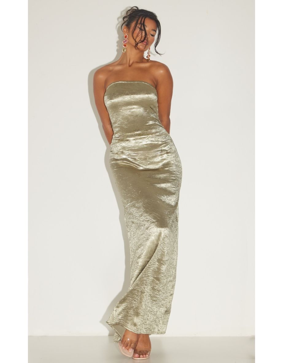 Satin bandeau hotsell maxi dress