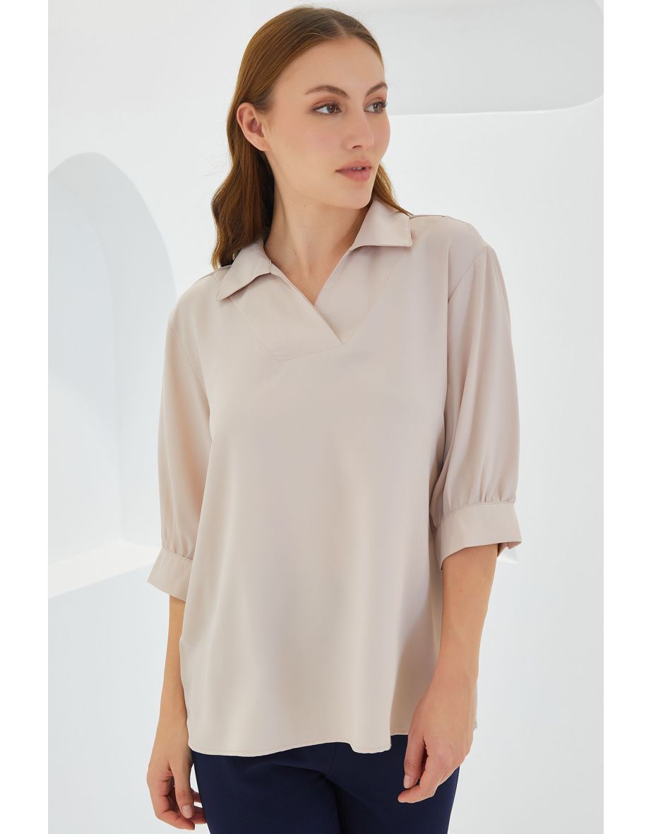 Cream satin blouse online