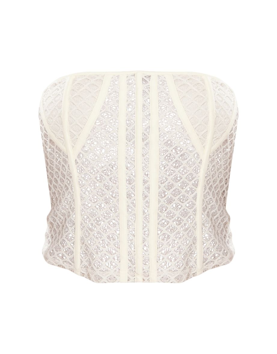 Shape Cream Lace Bandeau Corset - 4