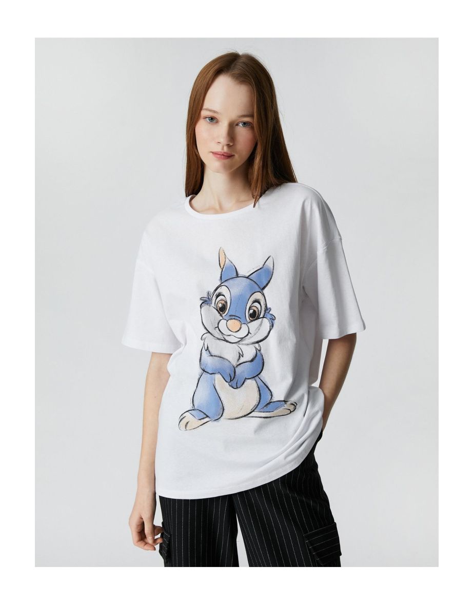 Bambi Oversized Licensed Crew Neck Short Sleeved Bambi T-Shirt.