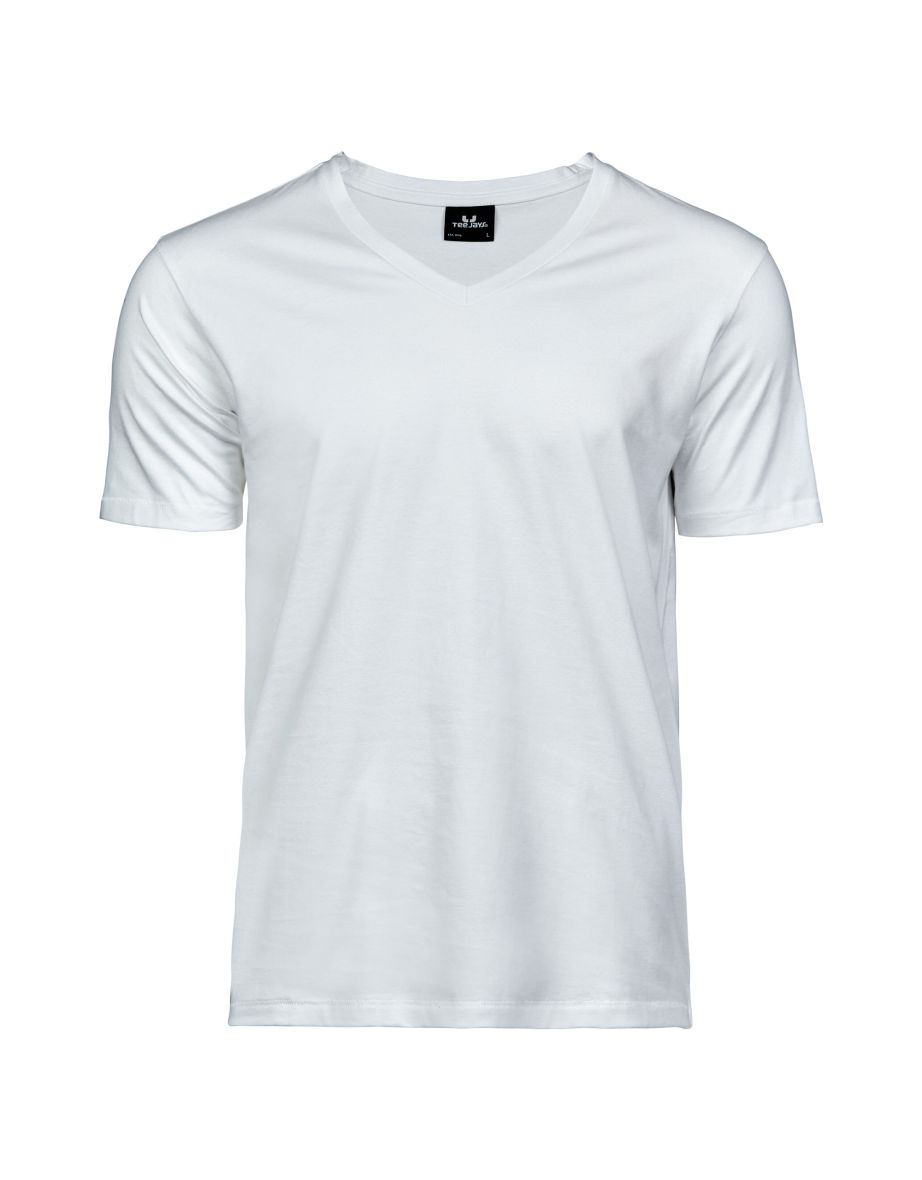 Tee Jays Mens Luxury V-Neck Tee - White