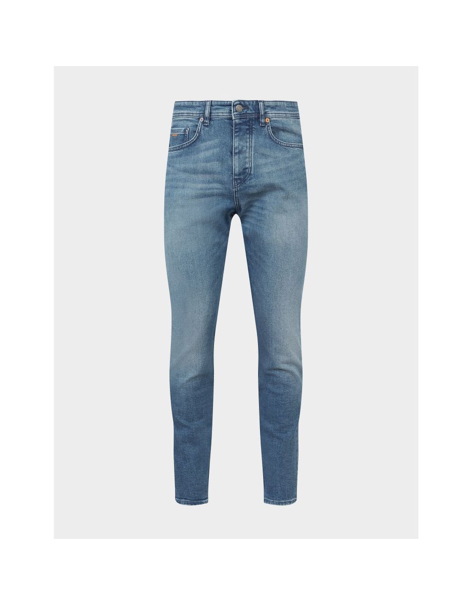 Men's Hugo Boss Taber Tapered-Fit Jeans in Blue - 4