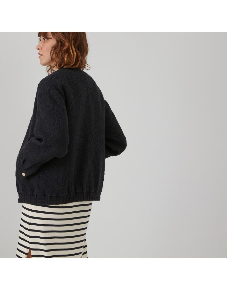 Cotton BouclÃ© Bomber Jacket - 3