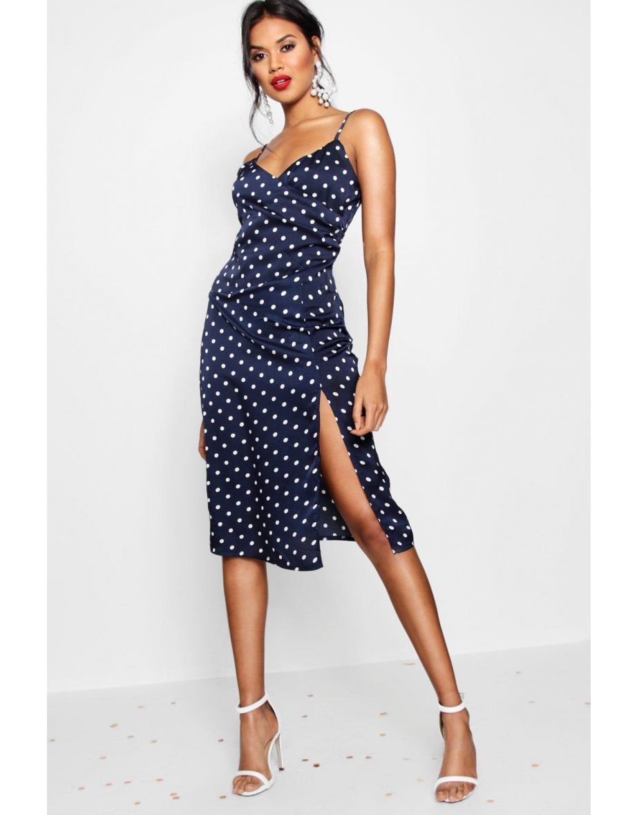 Polka dot outlet satin slip dress