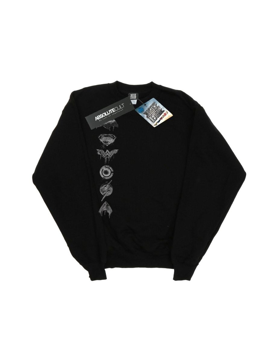 DC Comics Girls Justice League Movie Sprayed Emblems Sweatshirt - 3