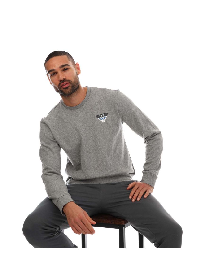 Shop Men s Emporio Armani EA7 Sweatshirt in Grey Online in Iraq VogaCloset