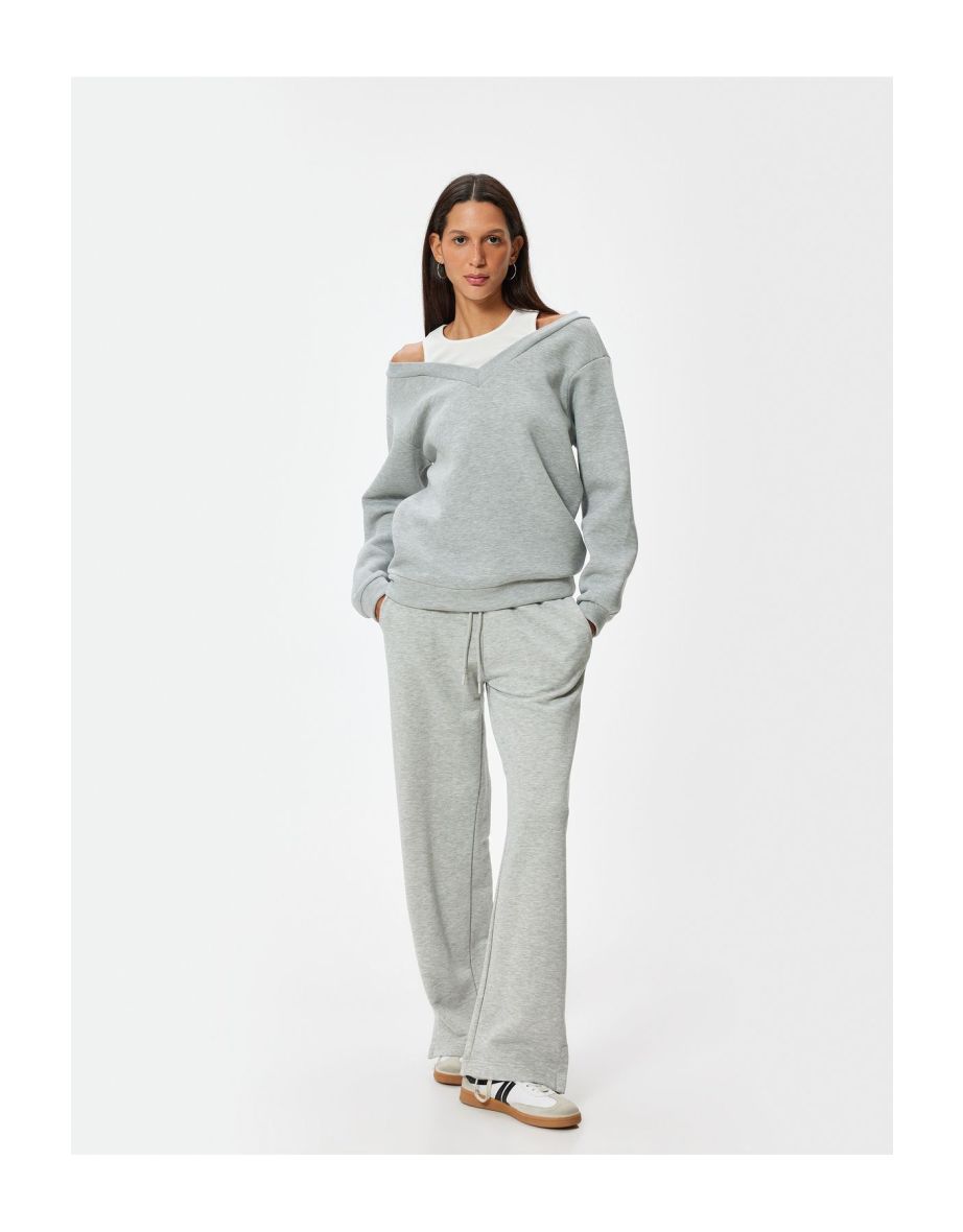 Oversize Sweatshirt Undershirt Detailed Long Sleeve