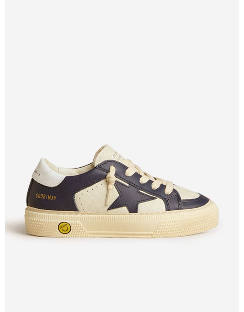 Boys Leather Double Quarter and Toe May Trainers in Blue