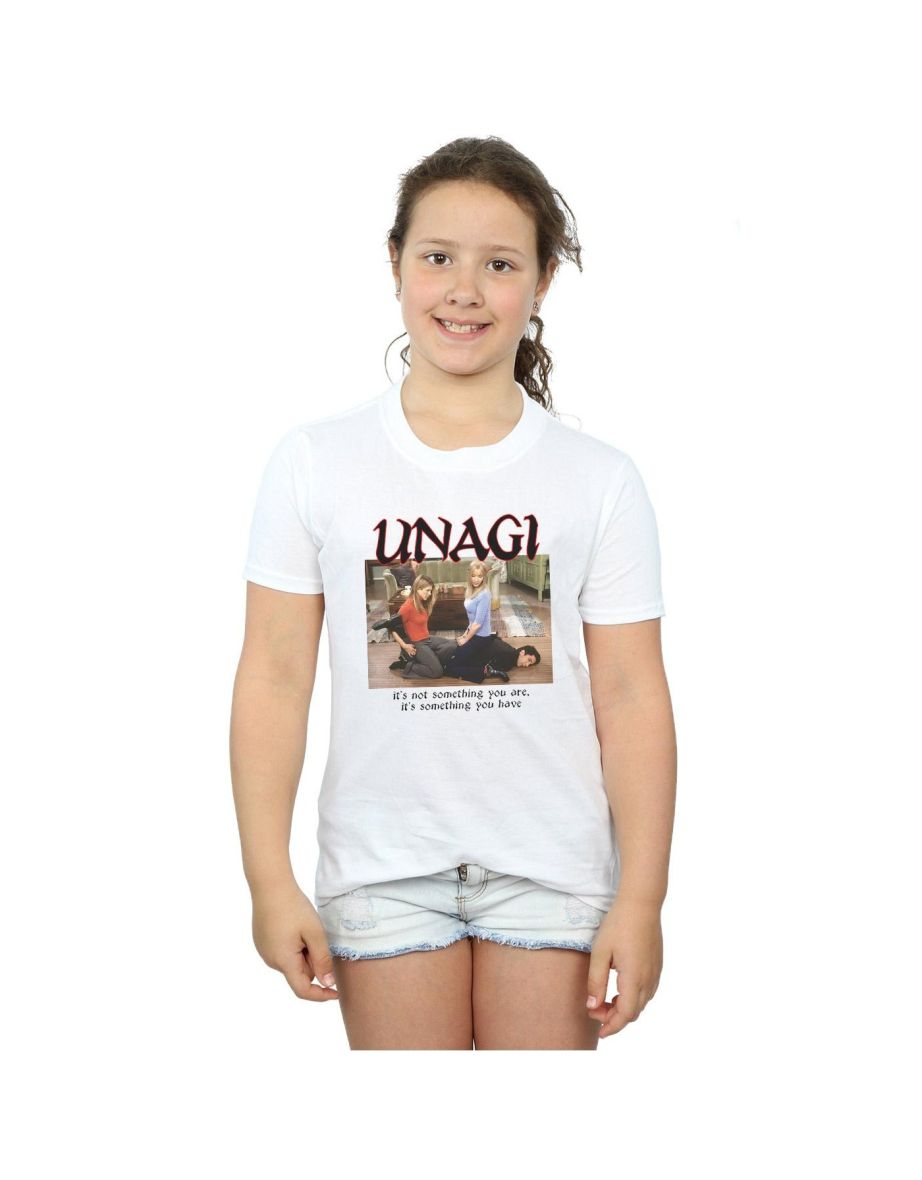 Friends Girls Unagi Photo Cotton T-Shirt - White