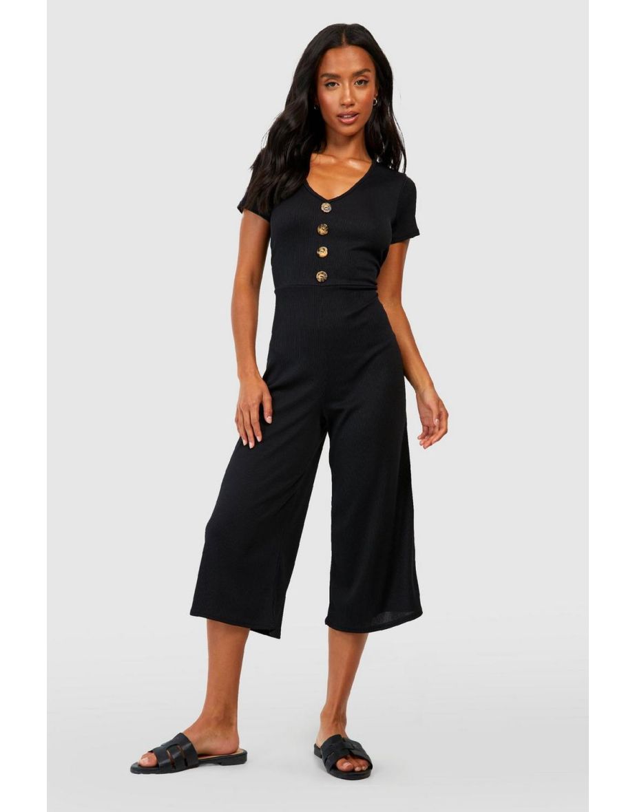 Black culotte cheap jumpsuit petite