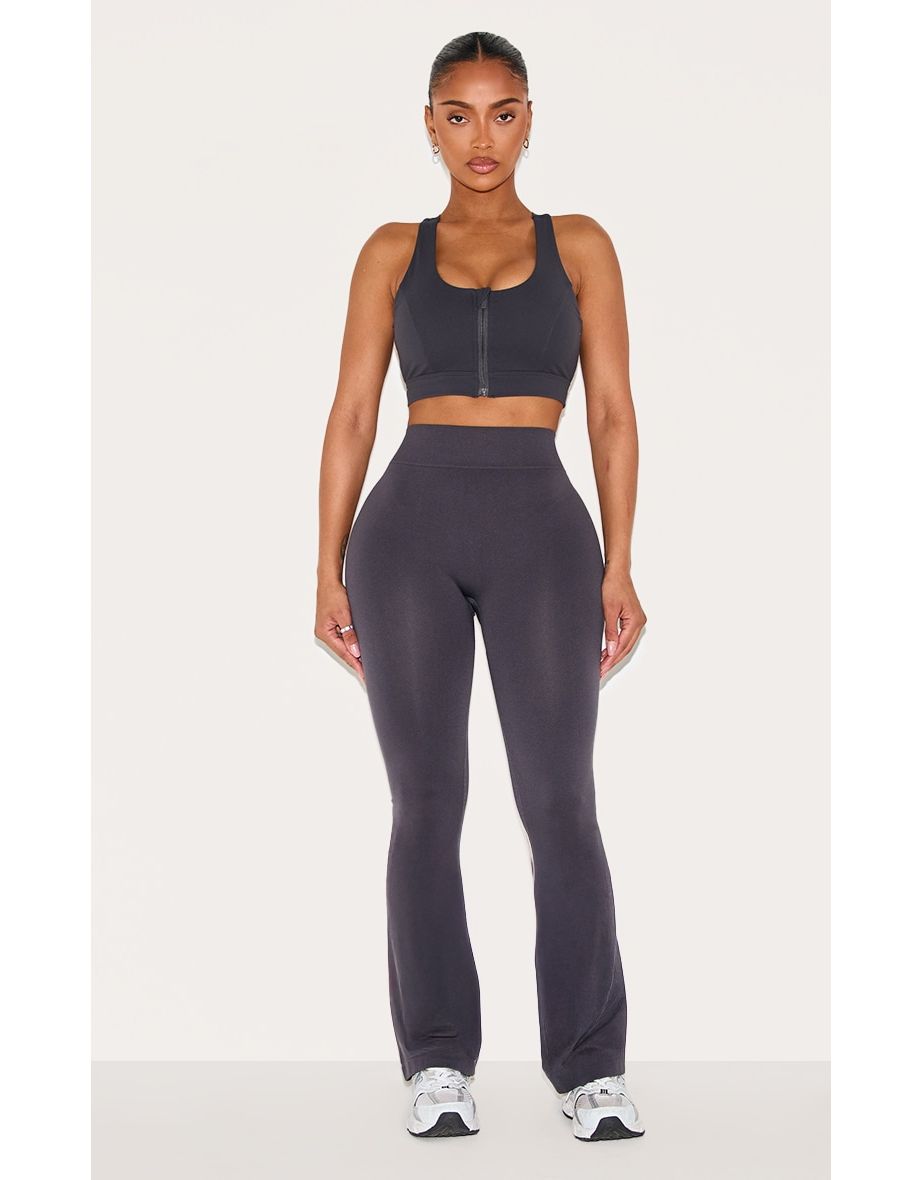 Shape Charcoal Seamless Active Highwaisted Ruched Bum Flares