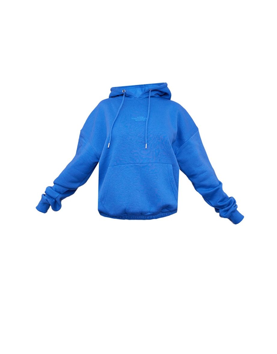 Recycled Bright Blue Slogan Oversized Hoodie - 4