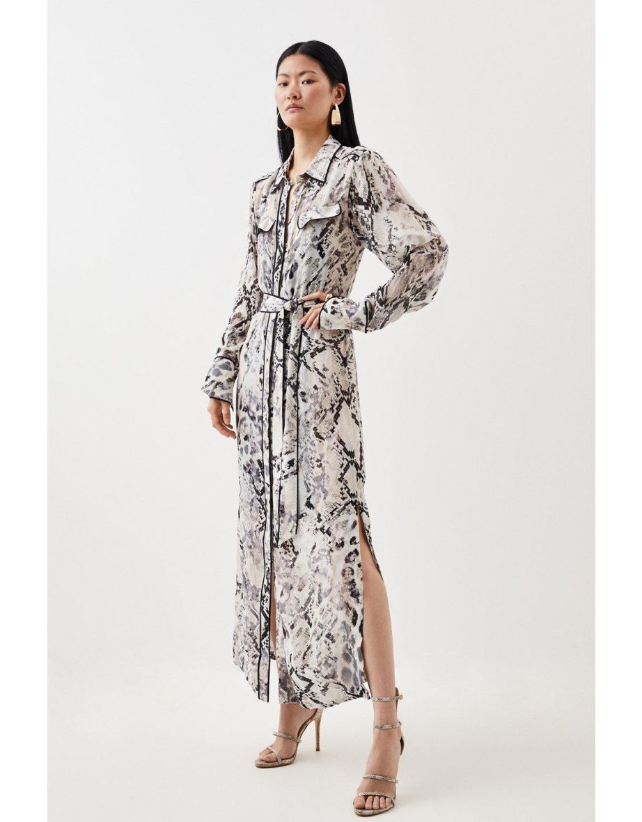 Oasis snake print shirt dress hotsell