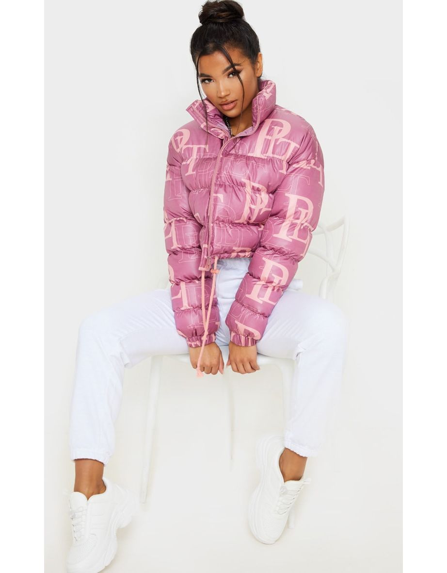 pretty little thing pink puffer jacket