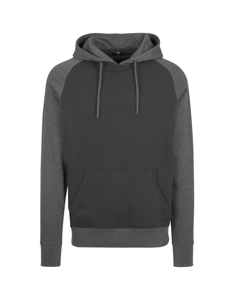 Mens Raglan Hoodie - Black/Charcoal