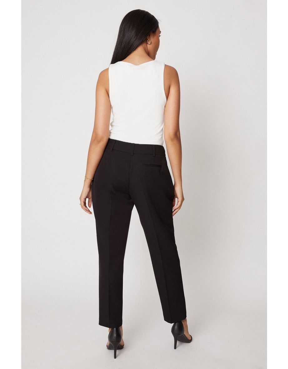 Petite Black Smart Tapered Leg Trousers - 2