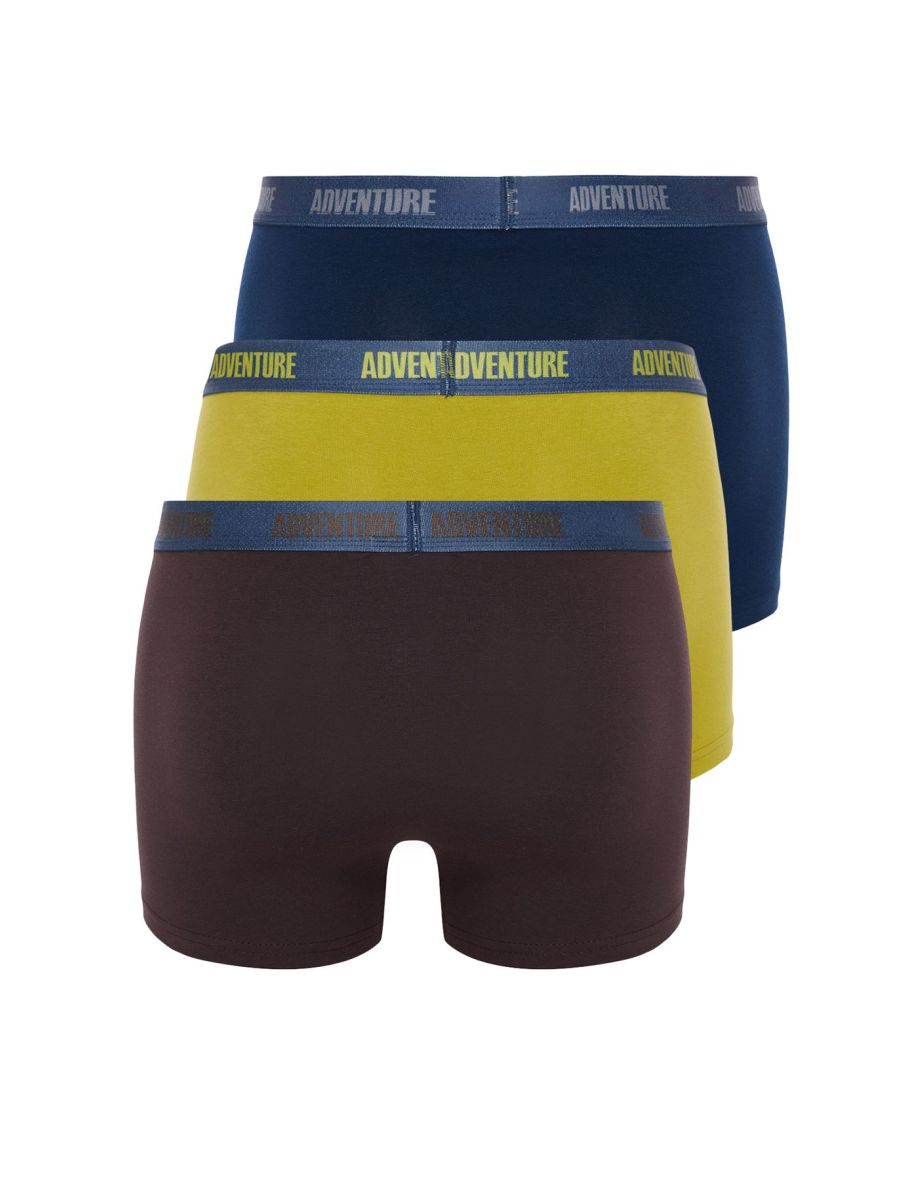 Pack of 3 Patterned/Plain Cotton Boxers - 3