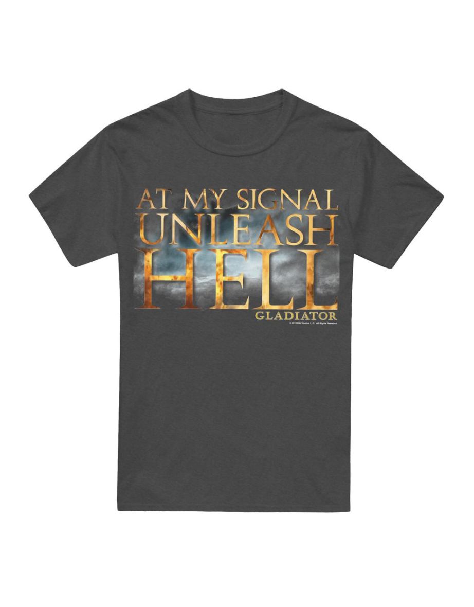 Gladiator Unisex Adult Unleash Hell T-Shirt - Charcoal