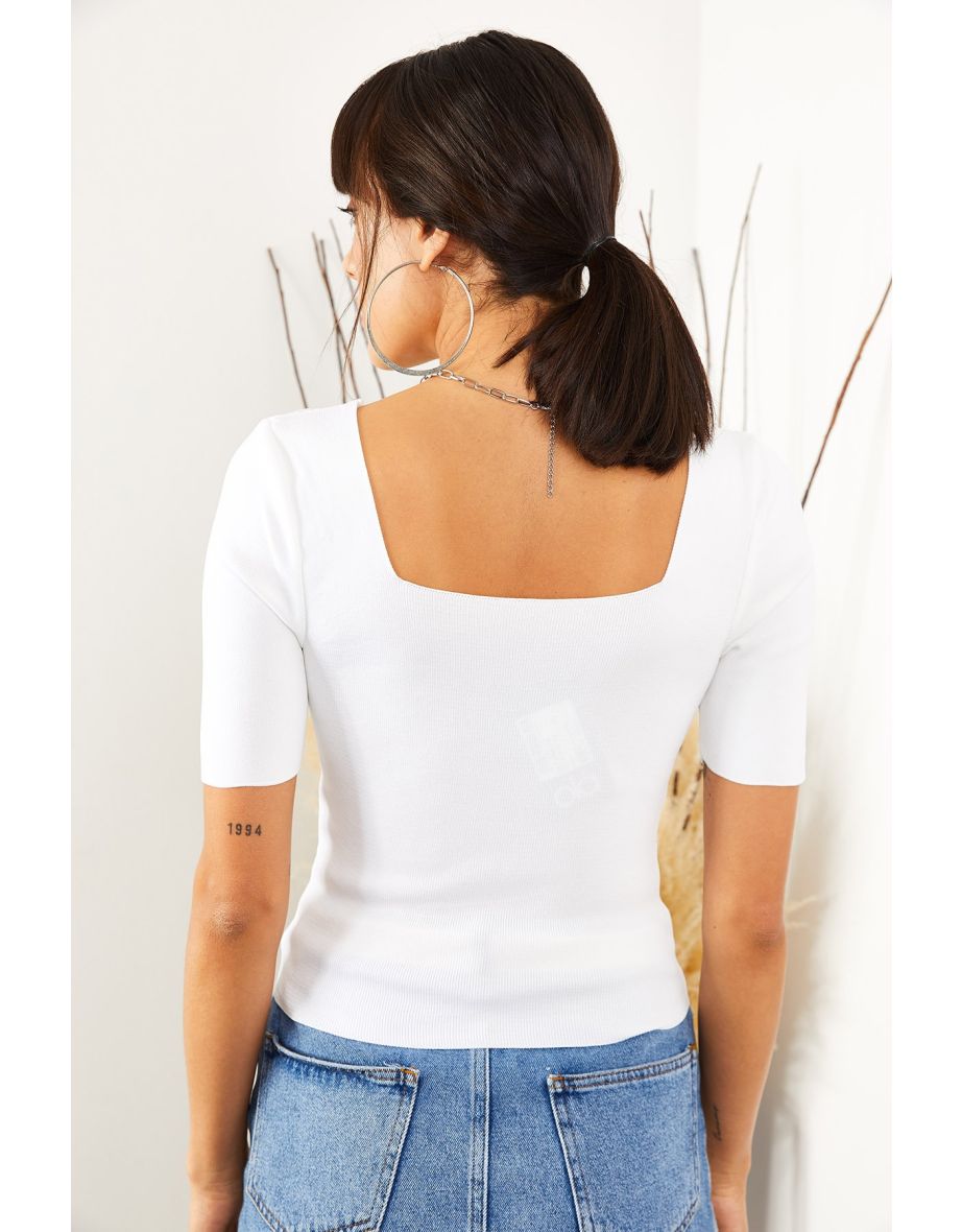 Blouse - White - Slim fit - 3