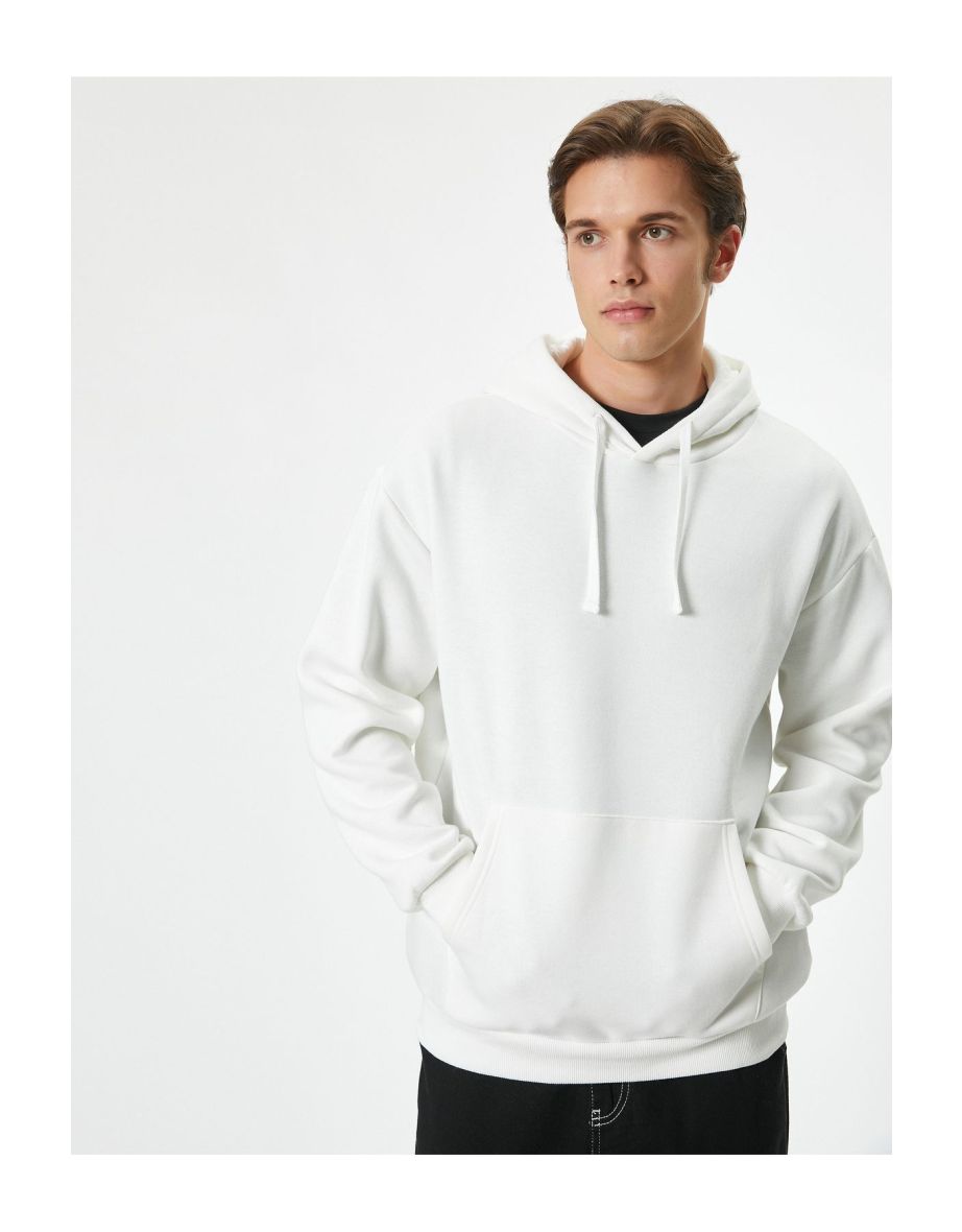 Oversize Long Sleeve Kangaroo Pocket Detail Raised Hoodie