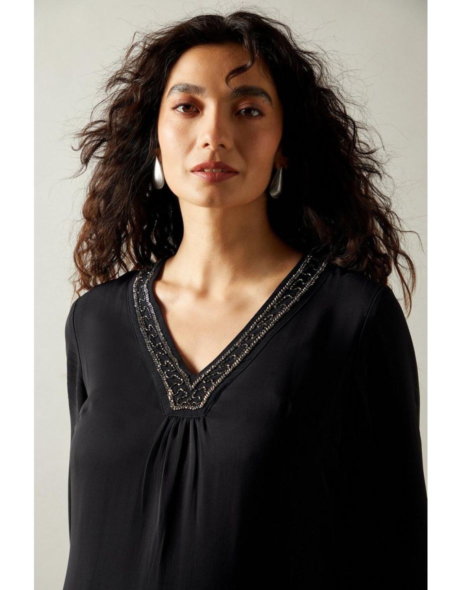 Occasion Hand Embellished Shift Dress - 3