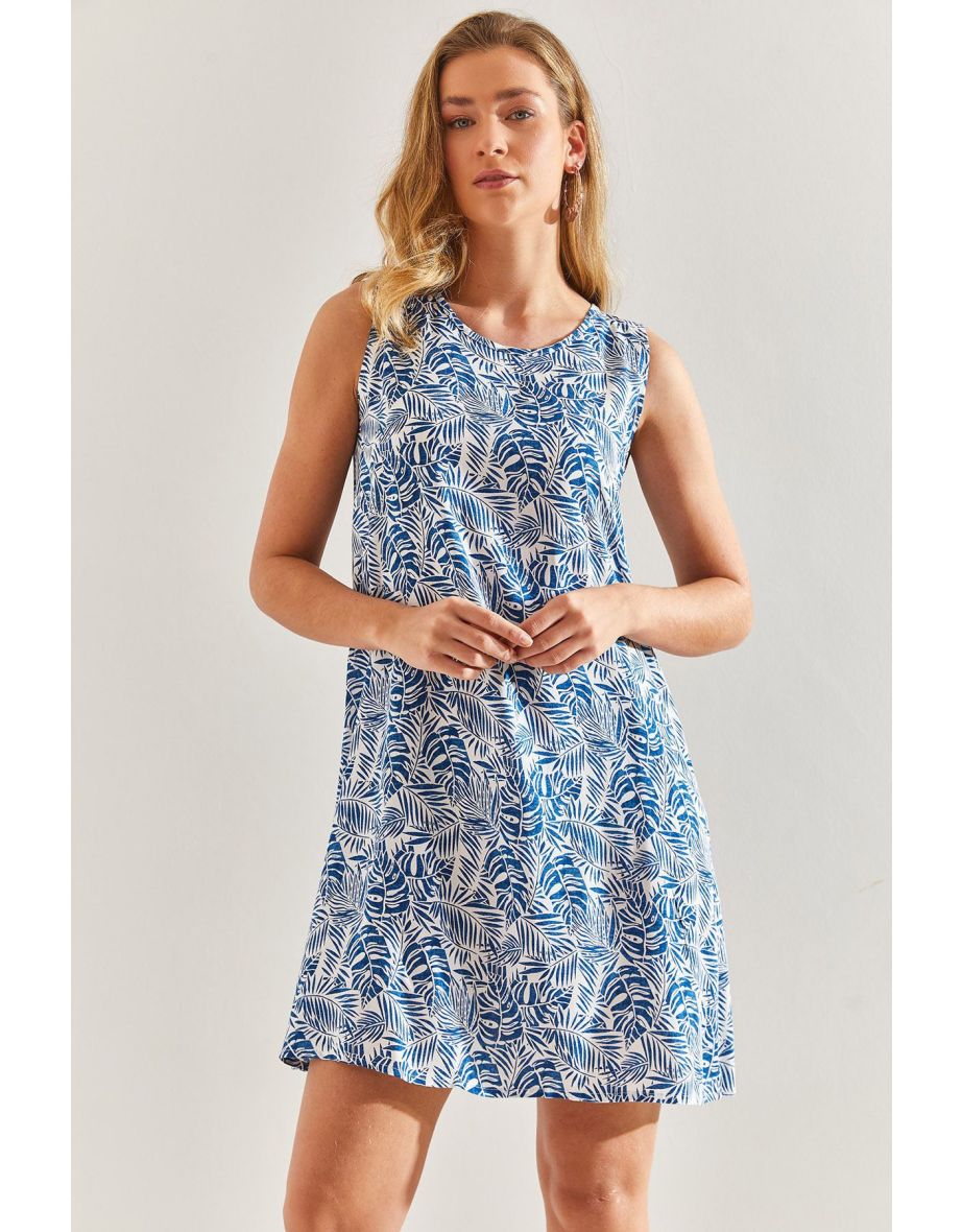 Women's Patterned Viscose Dress - 5