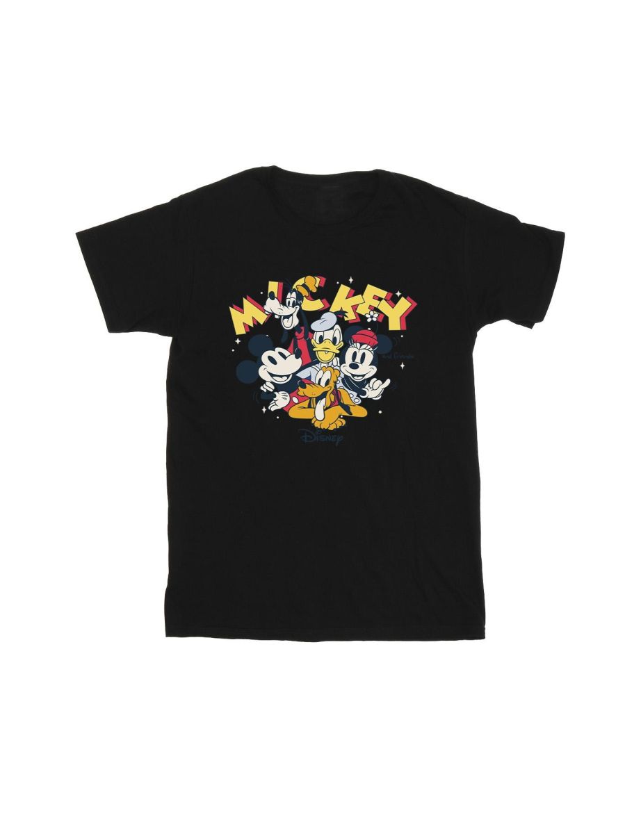 Disney Mens Mickey Mouse Group T-Shirt - Black