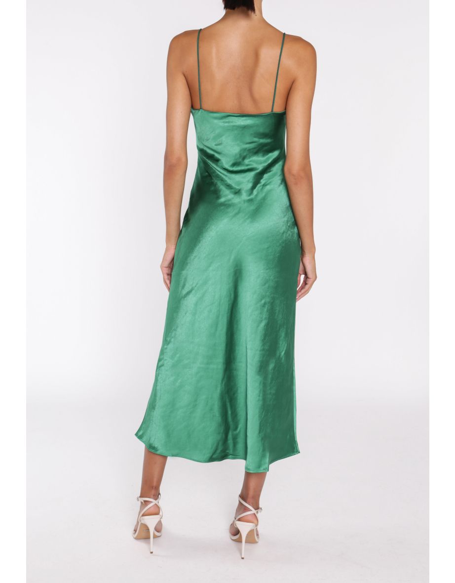 Delphine Emerald Green Midi Slip Dress - 1
