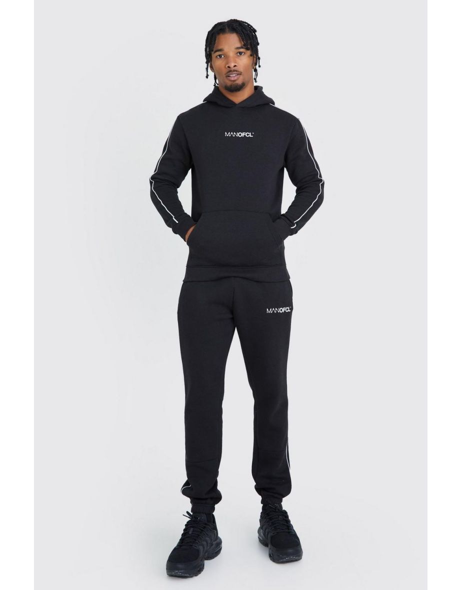 Muscle Fit Ofcl Man Hooded Tracksuit - black