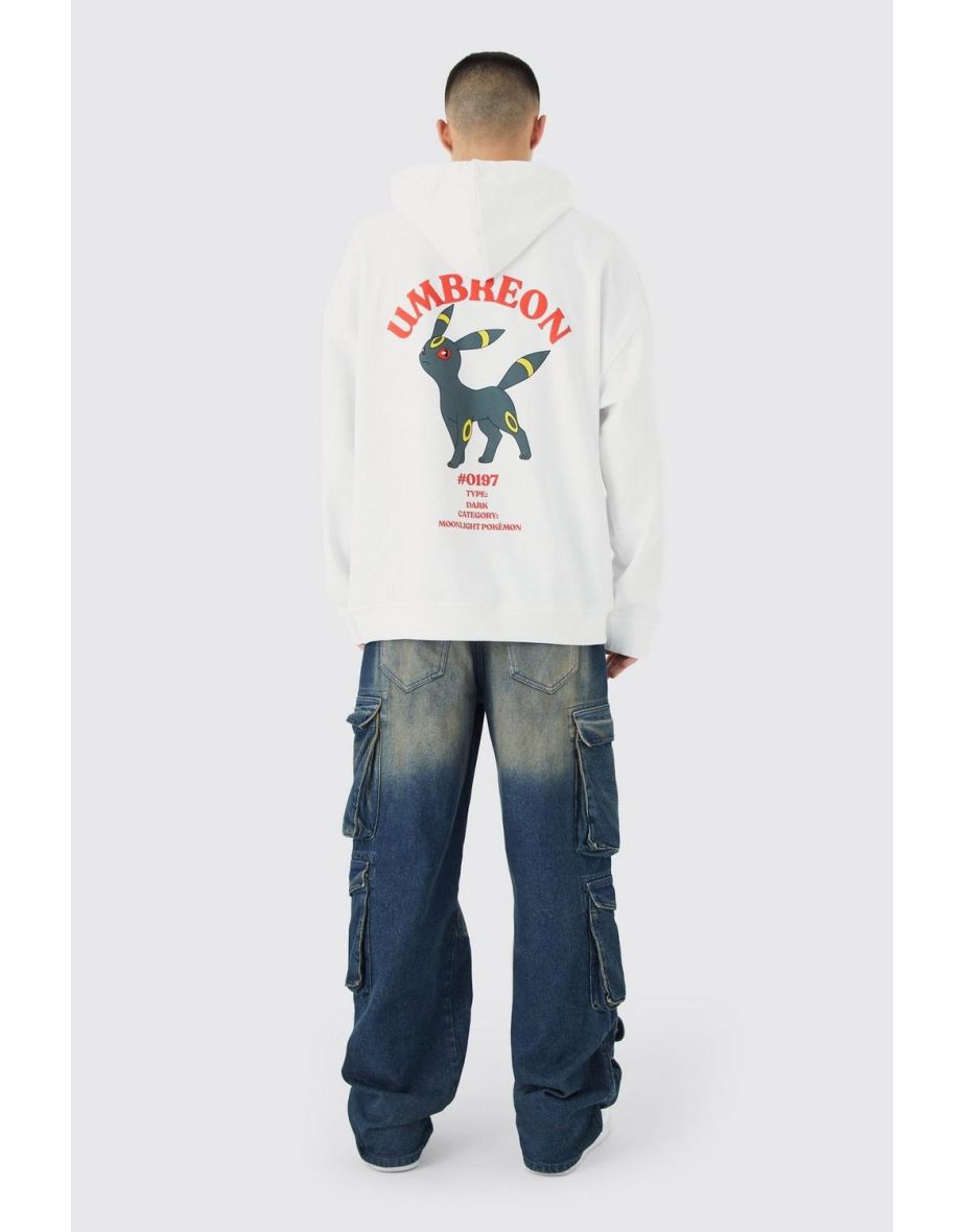 Oversized Pokemon Umbreon License Hoodie - white - 2