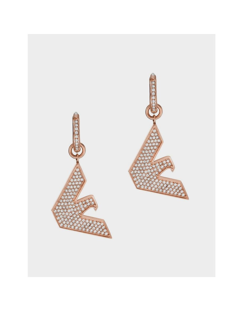 Accessories Armani Hooped Logo Earrings in Pink - 1