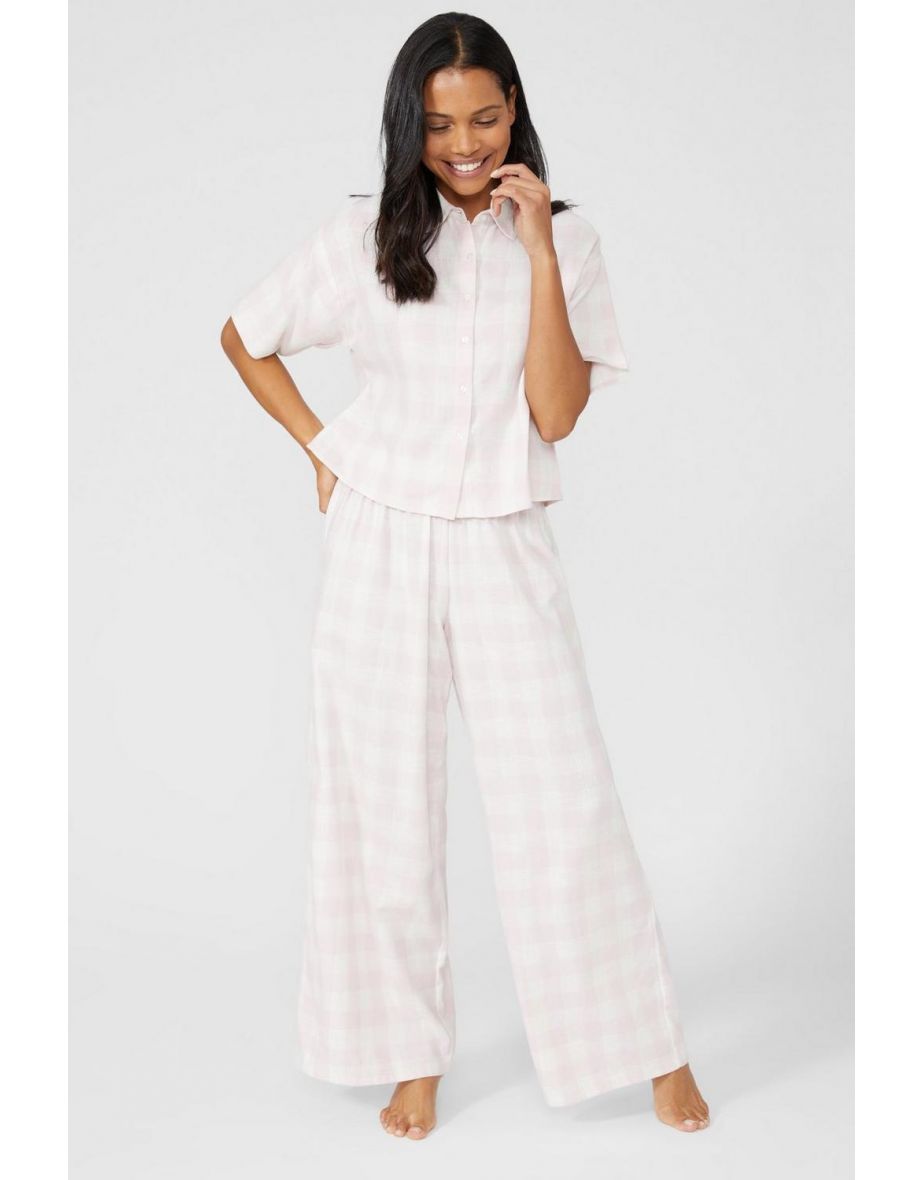 Oversized Check Boxy Top - pink - 3