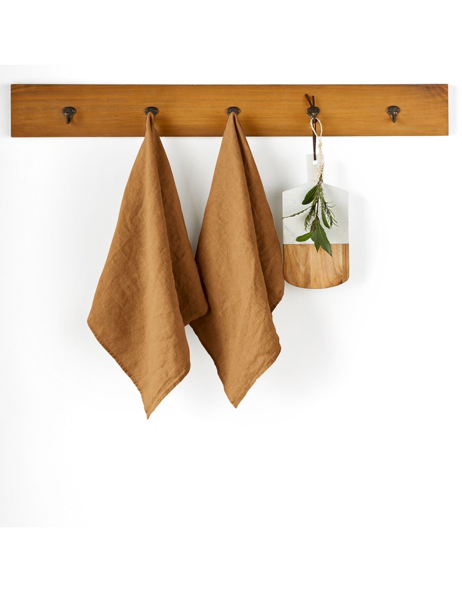 Set of 2 Victorine Washed Linen Tea Towels
