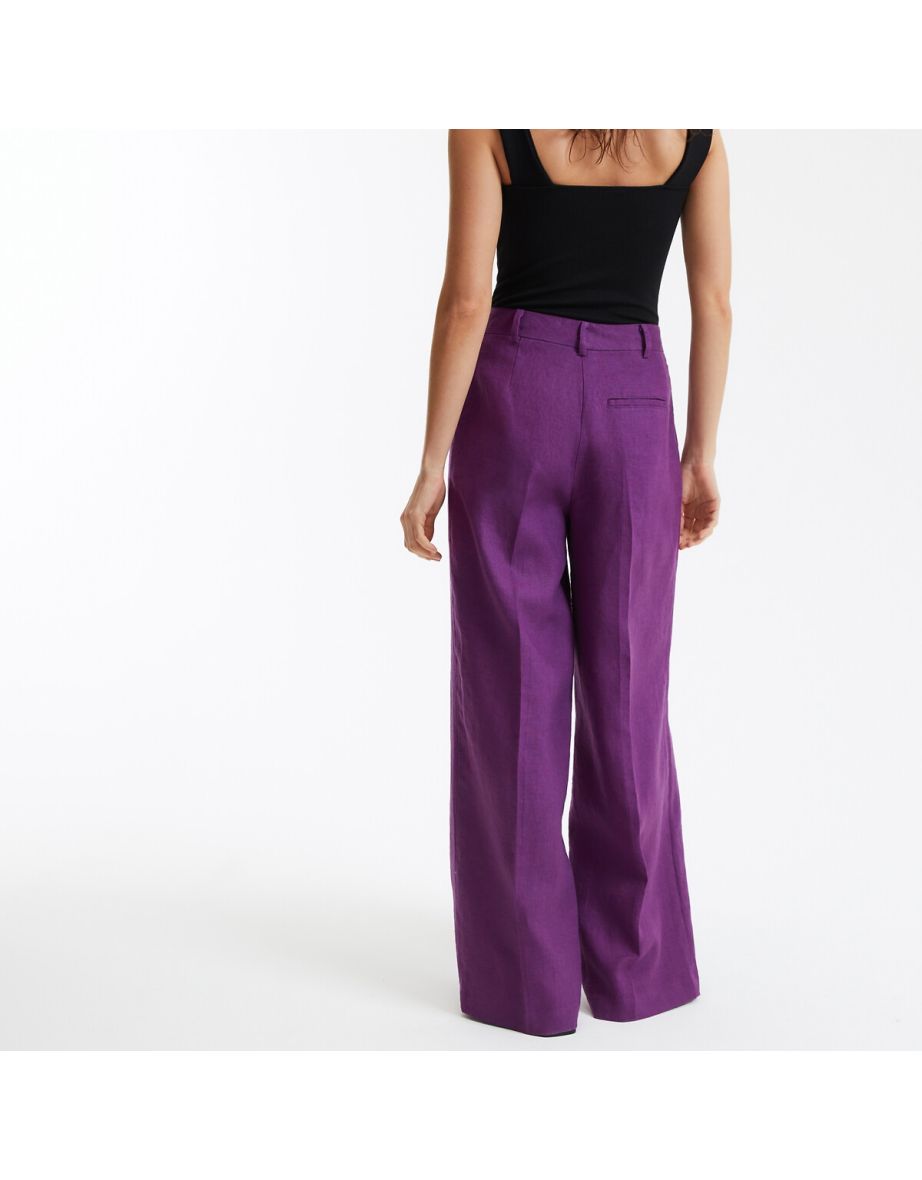 Signatures Josepha Wide Leg Trousers in Linen - 3