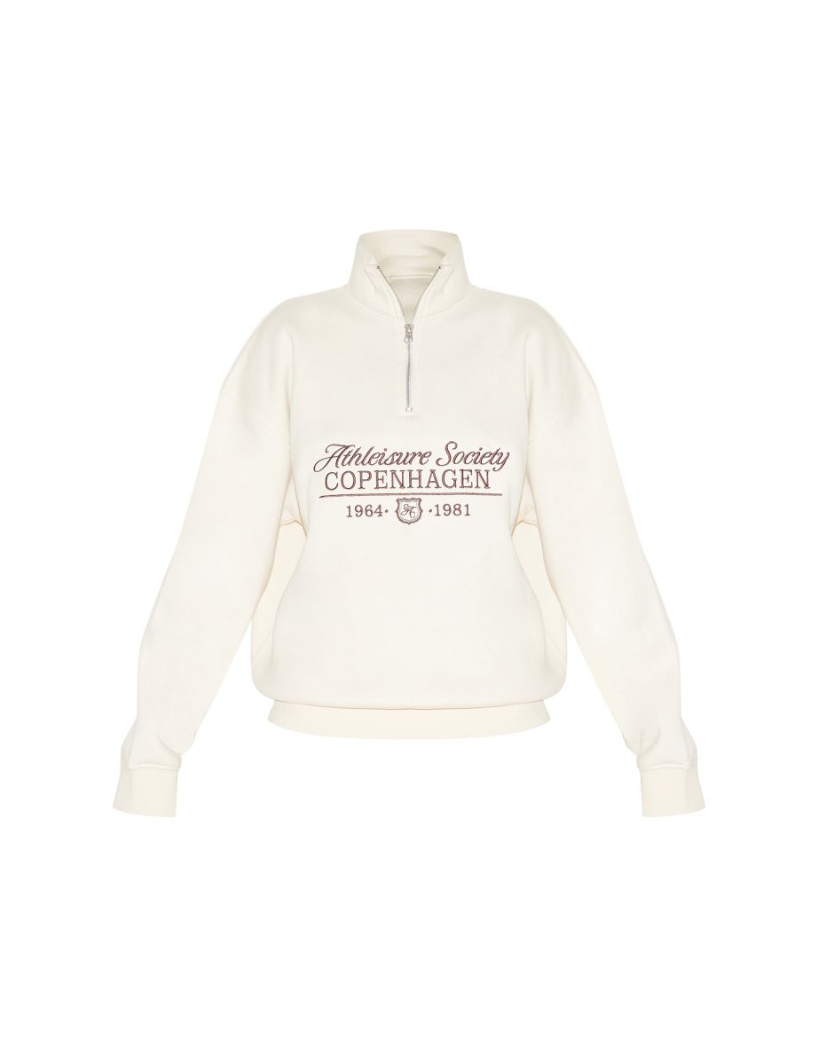Cream Copenhagen Embroidered Half Zip Sweatshirt - 4
