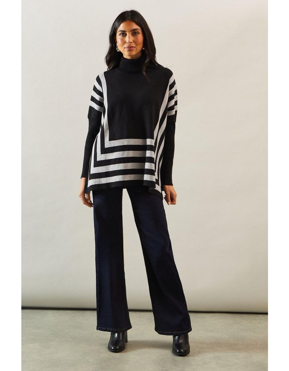 Striped Roll Neck Swaeter