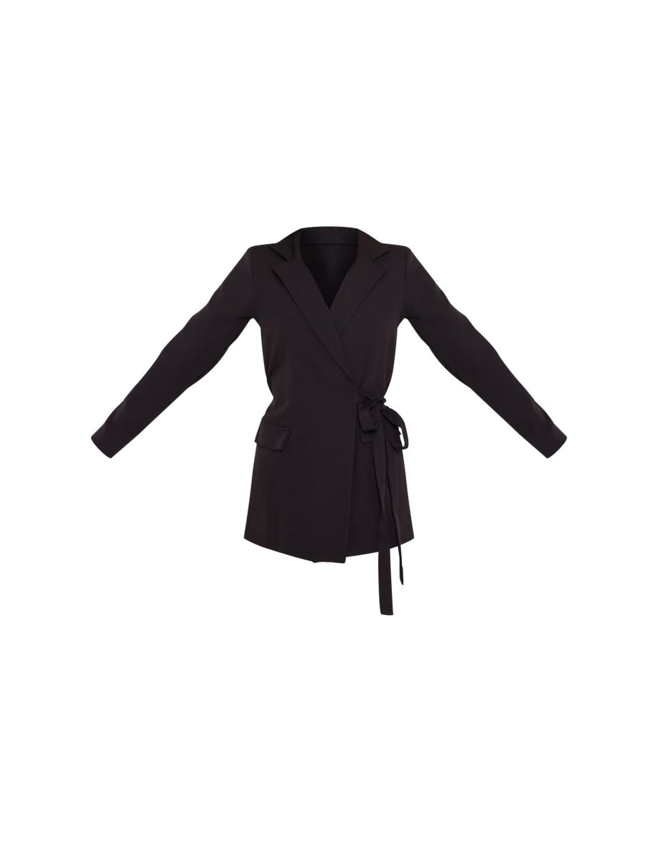 Prettylittlething Black Belted Blazer Mini Dress - 4