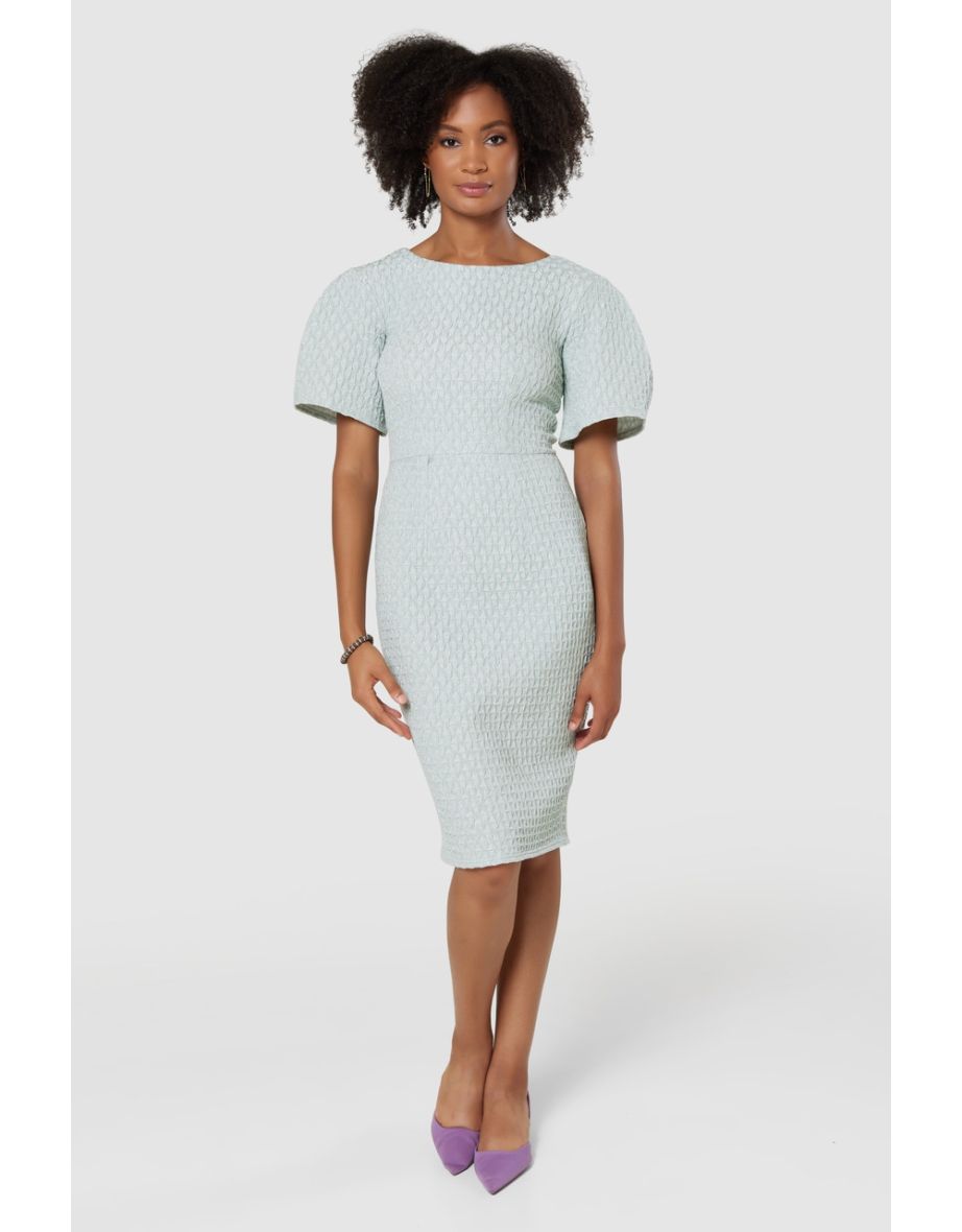 Shop Closet London Mint Green V Back Pencil Midi Dress Online in Bahrain VogaCloset