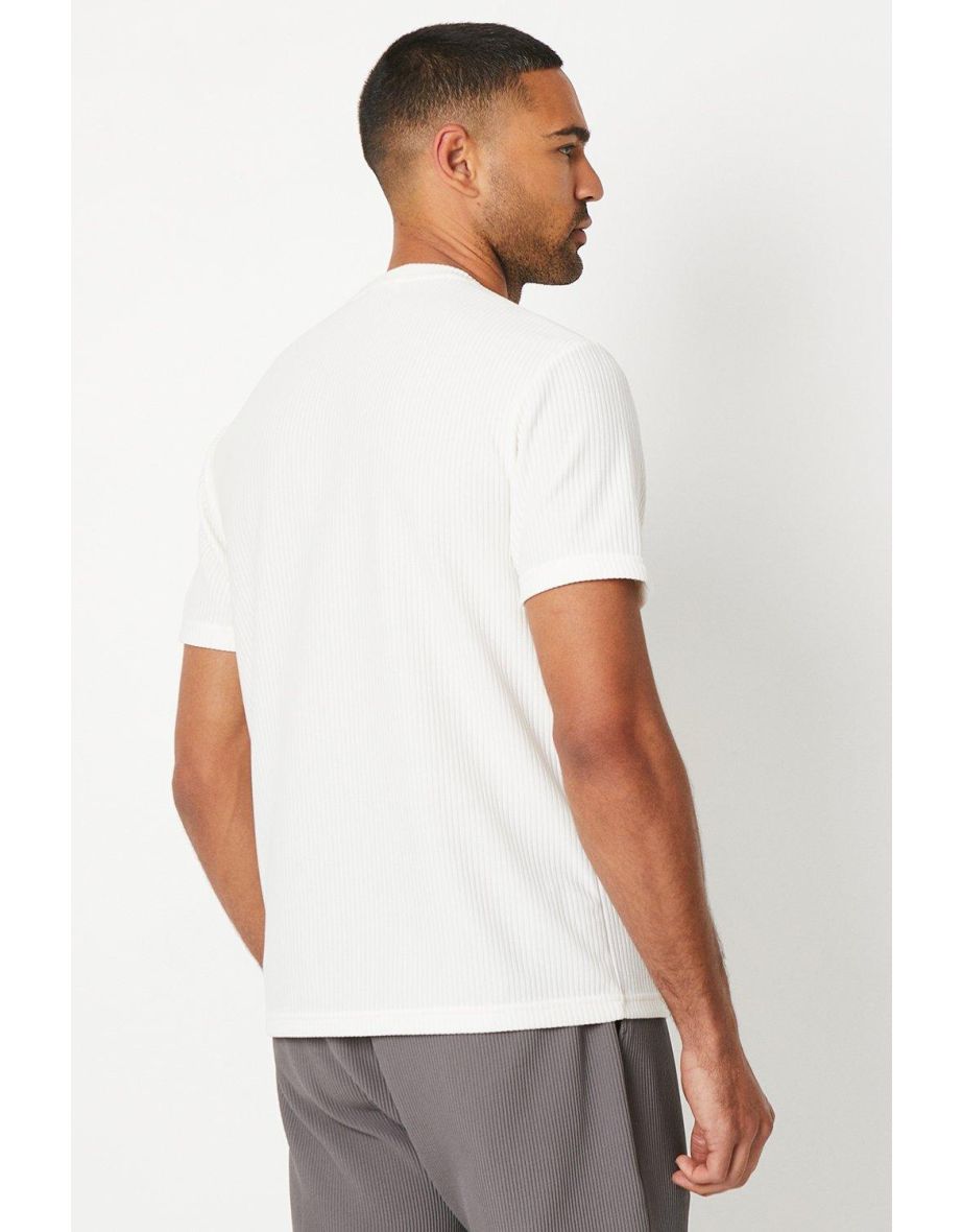 Ribbed Crew Neck T-shirt - 2
