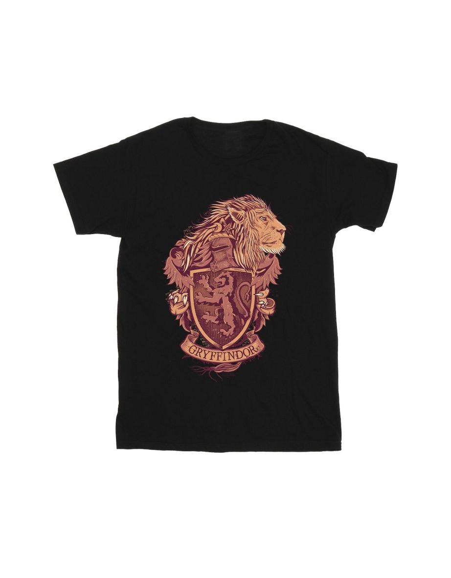 Harry Potter Mens Gryffindor Sketch Crest T-Shirt - Black - 1
