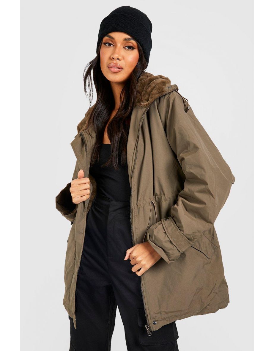 Fur lined reversible raincoats deals