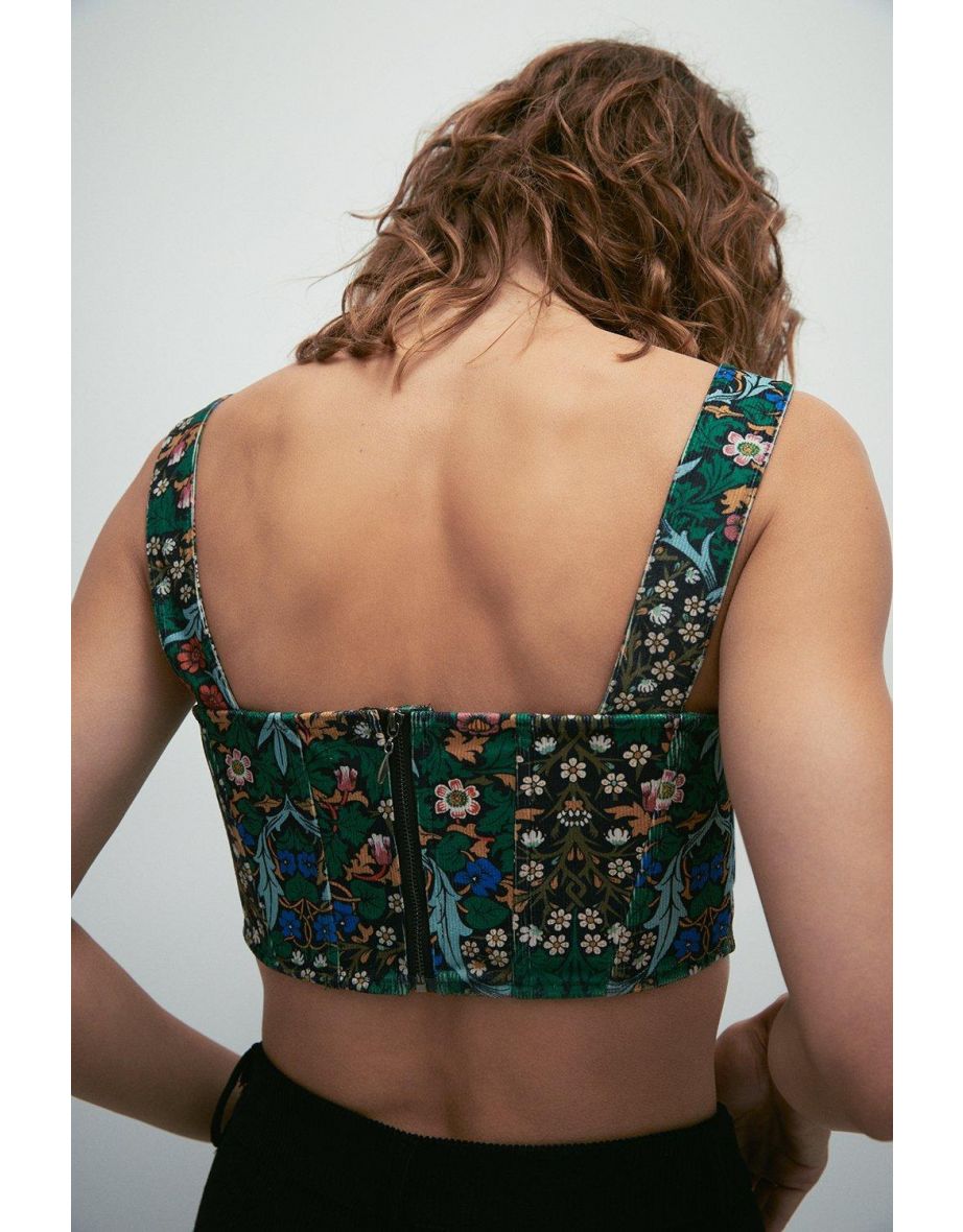 WH x William Morris Society Floral Print Cord Corset Top - 2