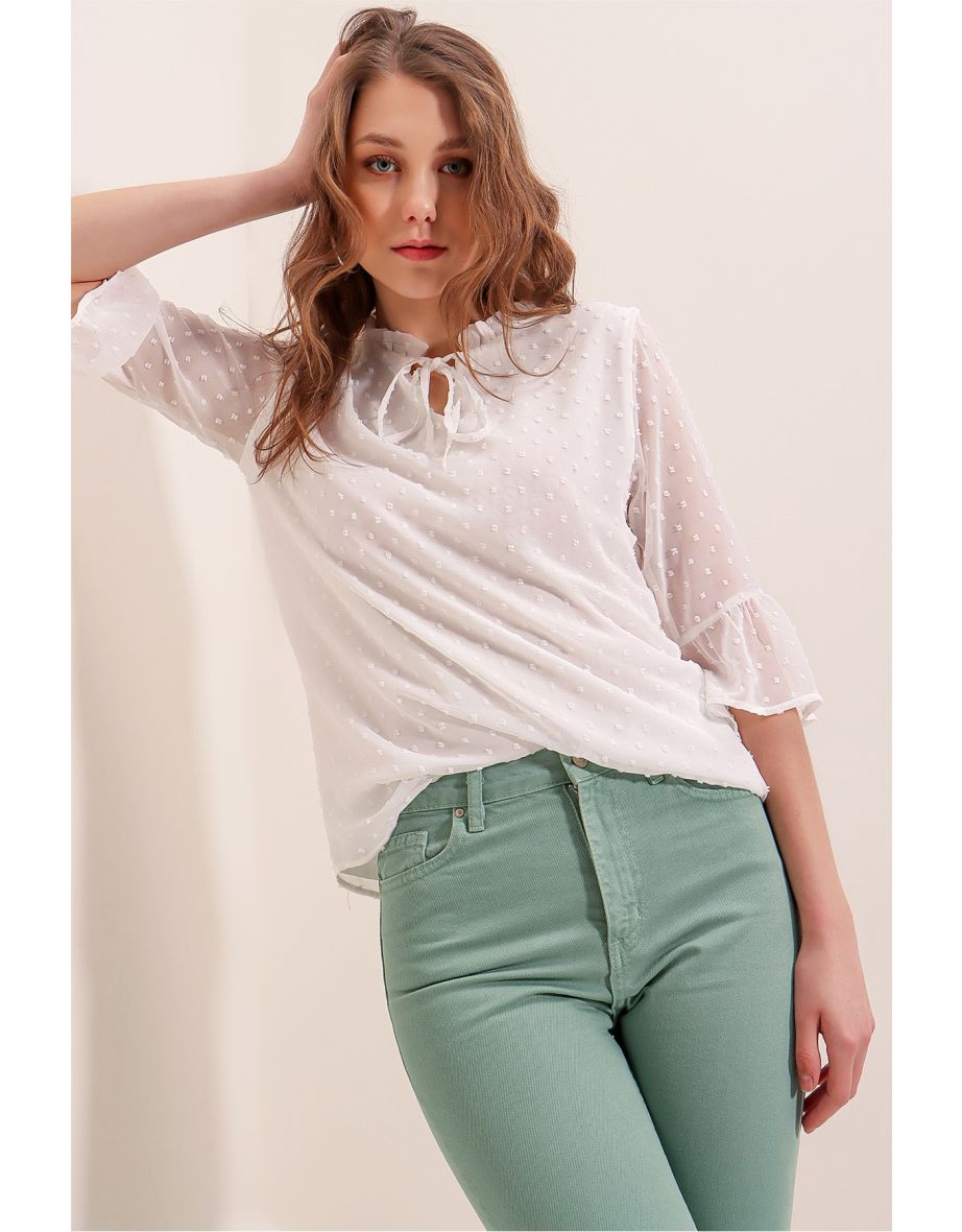 0415 Chiffon Blouse - White