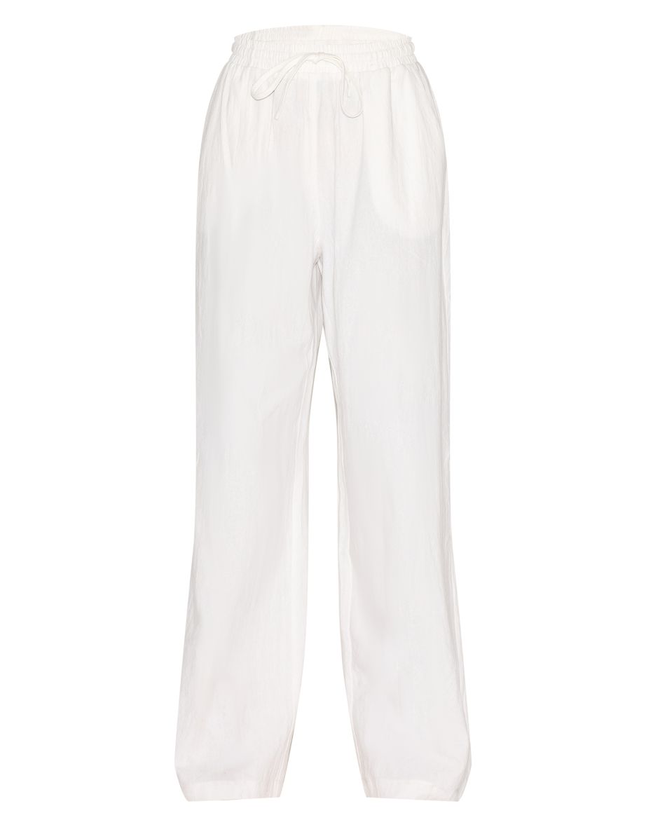 White Tailored Draw String Wide Leg Trouser - 4