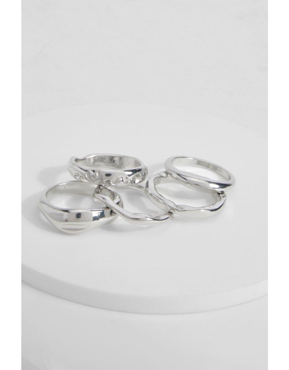 Wave 5 Pack Rings - silver - 2