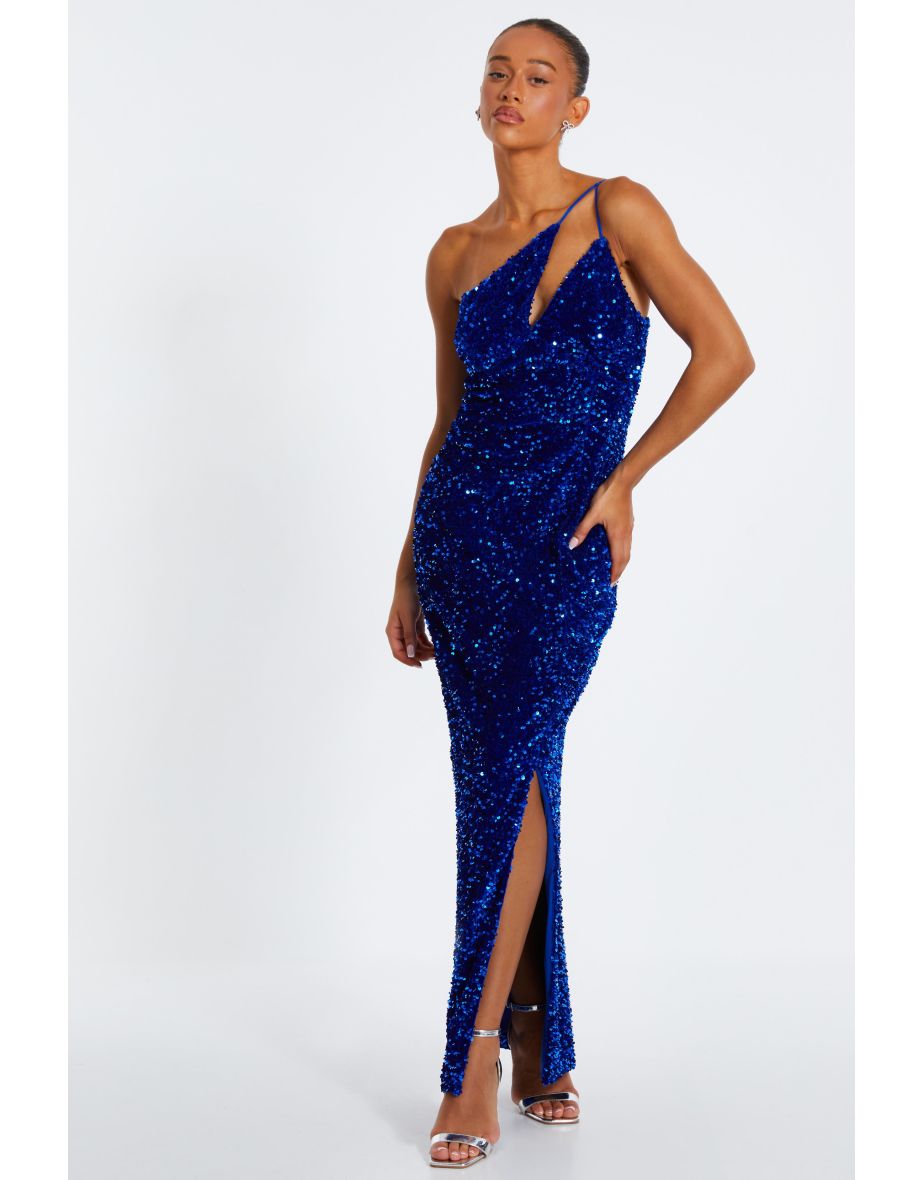 Royal Blue Sequin Maxi Dress