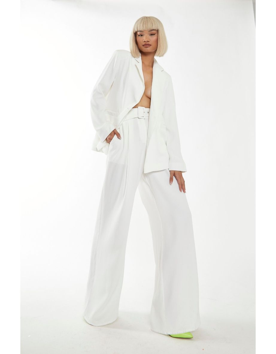 White Boxy Oversized Blazer - 3