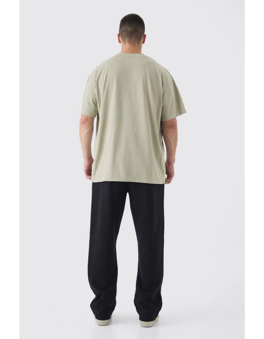 Tall Double Waistband Baggy Fit Jersey Bottoms In Black - black