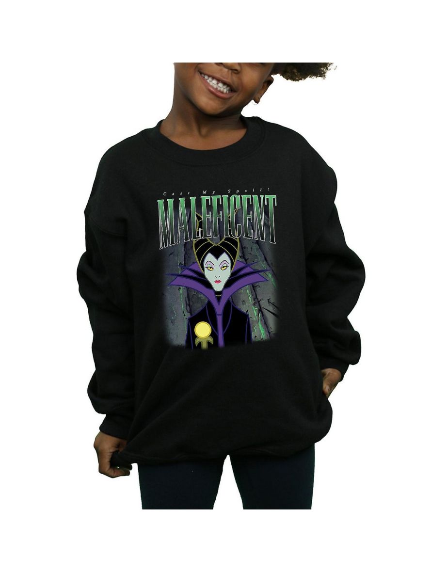 Shop Sleeping Beauty Girls Maleficent Montage Cotton Sweatshirt Black Online in Bahrain VogaCloset